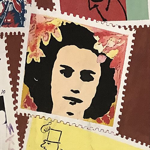 Gravura de Catarina Eufémia, como parte da obra de arte Revolução subterrada, na passagem subterrânea da estação de Alcantâra-Mar, em Lisboa